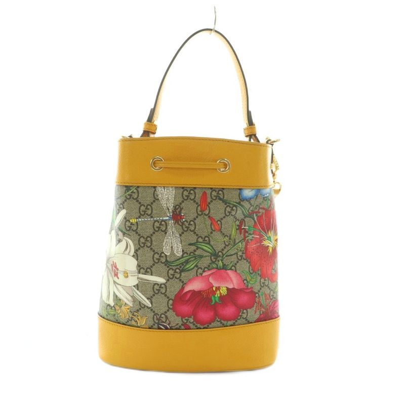 Gucci Ophidia Small Basket Bag 2WAY Handbag Shoulder Bag GG Pattern Flora