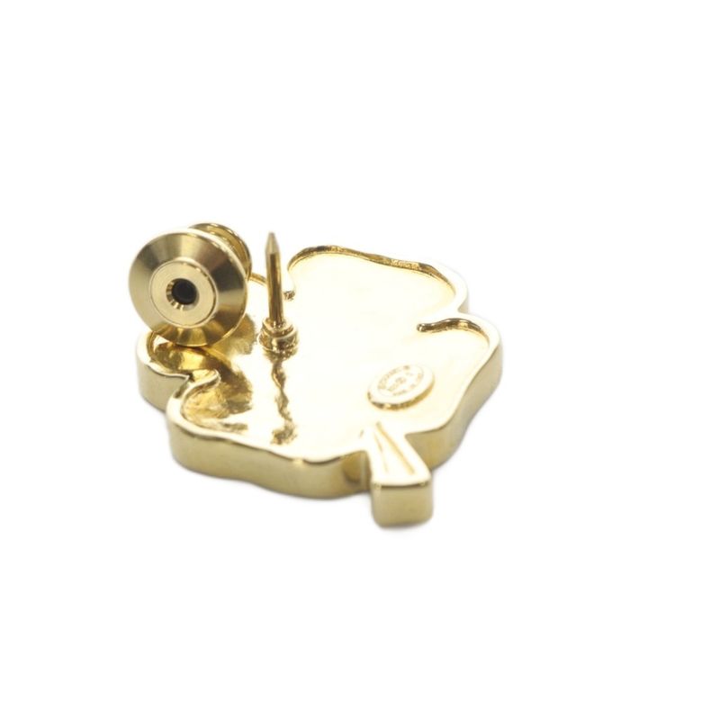 Chanel 31 RUE Cambon Coco Mark Clover Pin Brooch Rhinestone Black B23S YO6 - OH