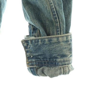 Celine Triomphe Embroidery Union O Chien Wash Cropped Denim Shirt Dungaree