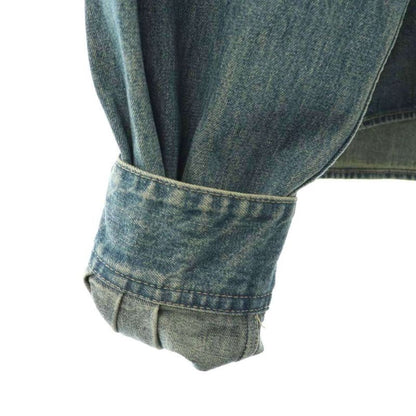 Celine Triomphe Embroidery Union O Chien Wash Cropped Denim Shirt Dungaree