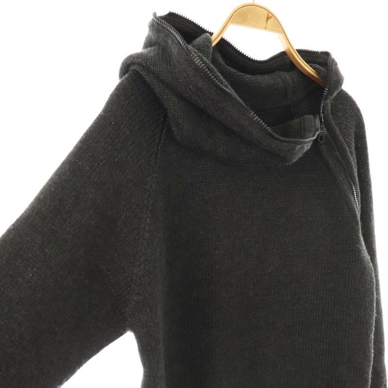 Chanel 99A P13654v00632 Middle Gauge Knit Hoodie Knit Sweater 34 Charcoal Black