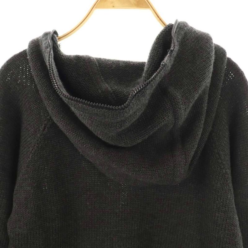 Chanel 99A P13654v00632 Middle Gauge Knit Hoodie Knit Sweater 34 Charcoal Black
