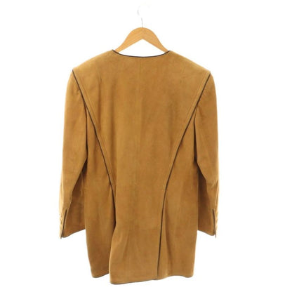 Loewe No Collar Suede Jacket Single Camel HK - OS