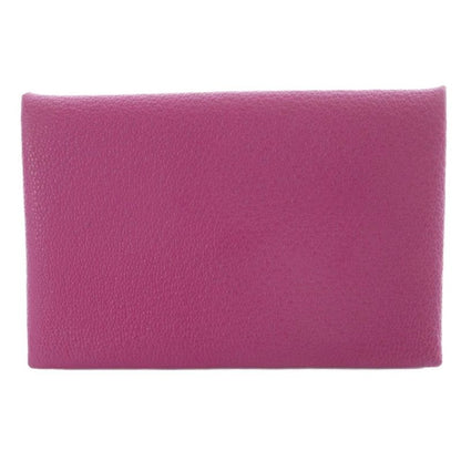 Hermes Calvi Duo Pass Case Coin Case Coin Case Coin Purse Chevre Rose Purple W