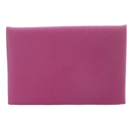 Hermes Calvi Duo Pass Case Coin Case Coin Case Coin Purse Chevre Rose Purple W