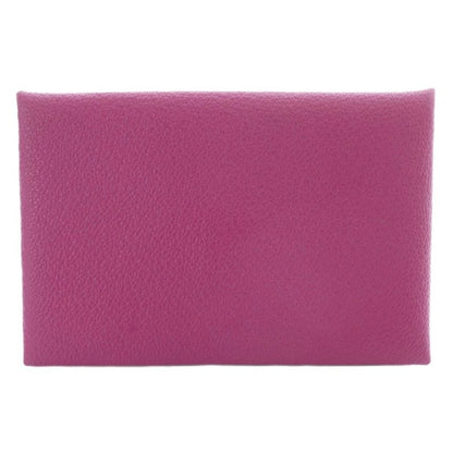 Hermes Calvi Duo Pass Case Coin Case Coin Case Coin Purse Chevre Rose Purple W