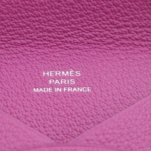 Hermes Calvi Duo Pass Case Coin Case Coin Case Coin Purse Chevre Rose Purple W