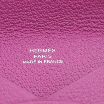 Hermes Calvi Duo Pass Case Coin Case Coin Case Coin Purse Chevre Rose Purple W