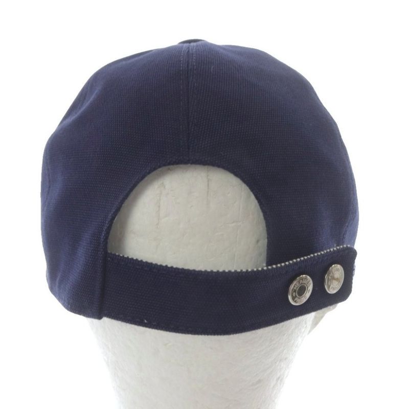 Hermes TESS Cap Hat Canvas 56 Navy YO9 - OH