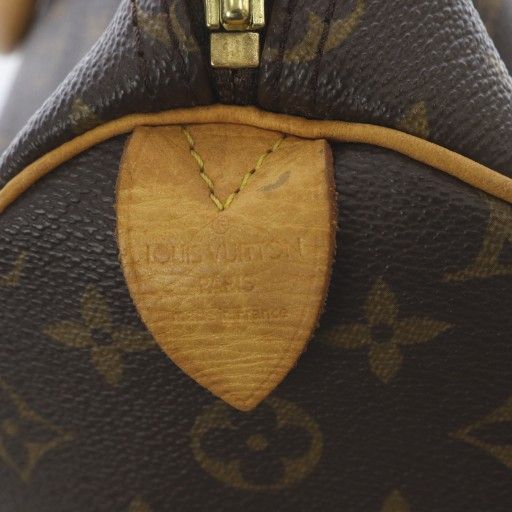 Louis Vuitton Monogram Speedy 35 Boston Bag Handbag Brown With Padlock M41524