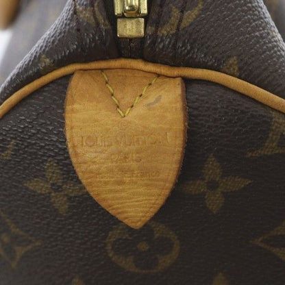 Louis Vuitton Monogram Speedy 35 Boston Bag Handbag Brown With Padlock M41524