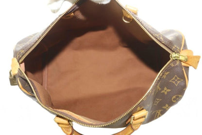 Louis Vuitton Monogram Speedy 35 Boston Bag Handbag Brown With Padlock M41524