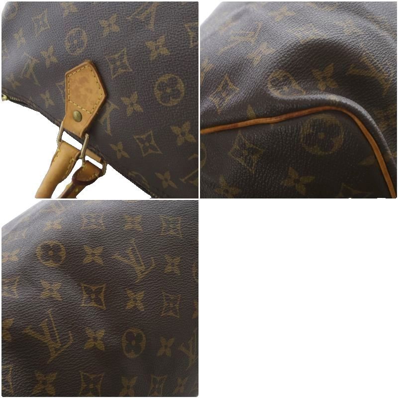 Louis Vuitton Monogram Speedy 35 Boston Bag Handbag Brown With Padlock M41524