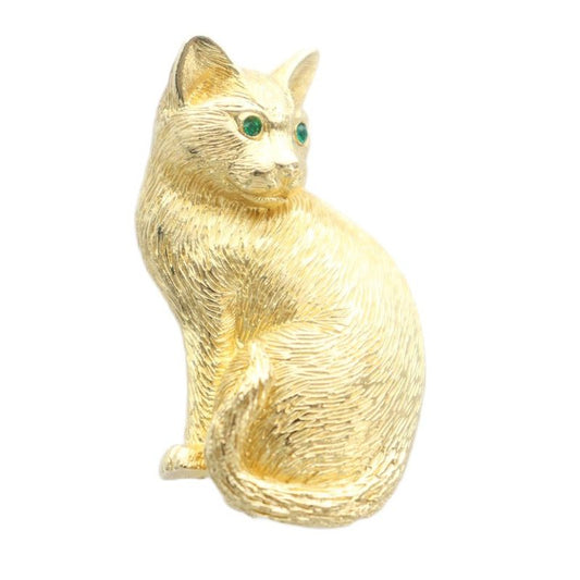 Christian DIOR Vintage Pin Brooch Cat Accessories Logo Gold Color Gold - GY18