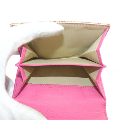 Dior Wallet Fold Canvas Leather Trotter Pattern W Hook Total Logo Silver