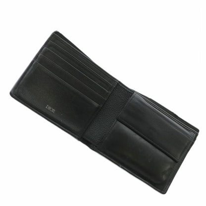 Dior Homme Dior Homme Icon Wallet Fold Wallet Leather CD Logo Silver Hardware