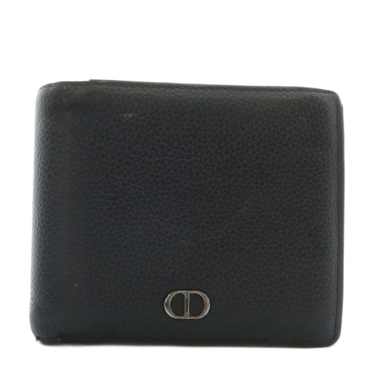 Dior Homme Dior Homme Icon Wallet Fold Wallet Leather CD Logo Silver Hardware