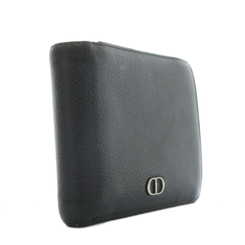 Dior Homme Dior Homme Icon Wallet Fold Wallet Leather CD Logo Silver Hardware
