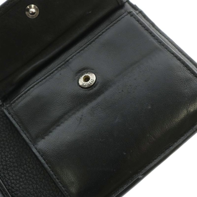 Dior Homme Dior Homme Icon Wallet Fold Wallet Leather CD Logo Silver Hardware