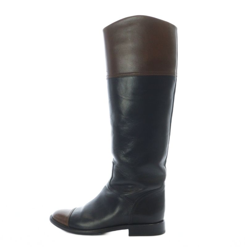 Chanel Long Boots Jockey Coco Mark Bicolor Black G26562 RI - OS