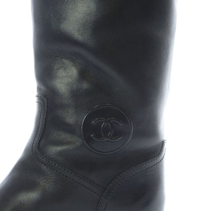 Chanel Long Boots Jockey Coco Mark Bicolor Black G26562 RI - OS