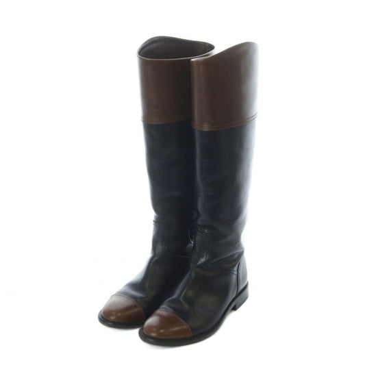 Chanel Long Boots Jockey Coco Mark Bicolor Black G26562 RI - OS