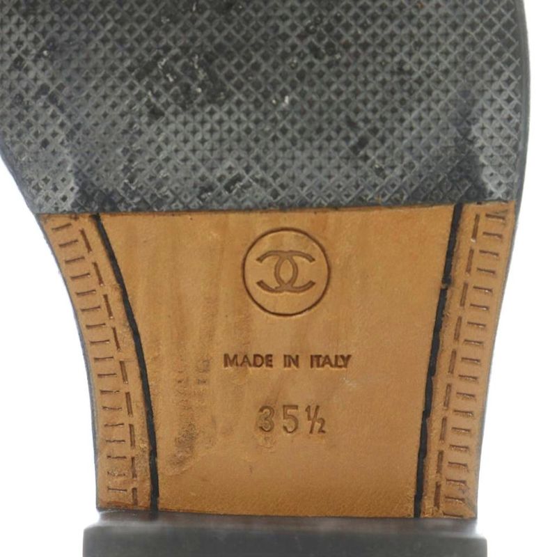 Chanel Long Boots Jockey Coco Mark Bicolor Black G26562 RI - OS