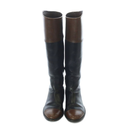 Chanel Long Boots Jockey Coco Mark Bicolor Black G26562 RI - OS