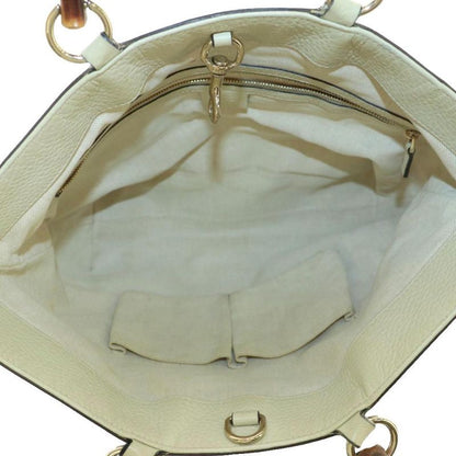 Gucci Bamboo Tote Bag Straw Leather Beige 338965 MI - OS