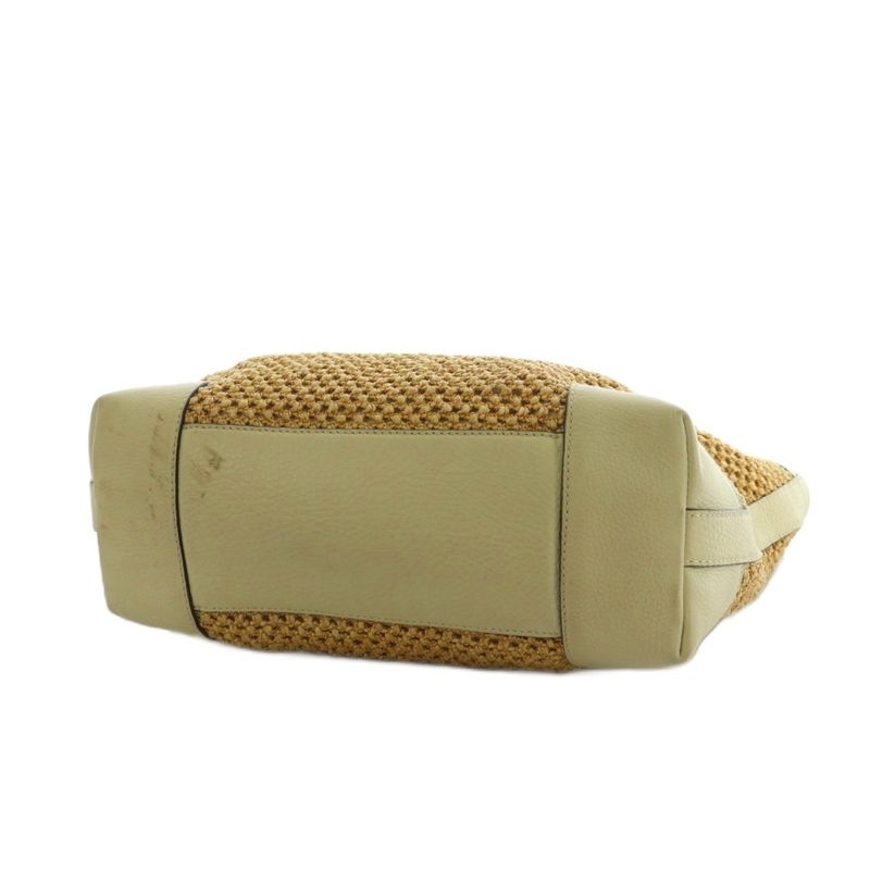 Gucci Bamboo Tote Bag Straw Leather Beige 338965 MI - OS