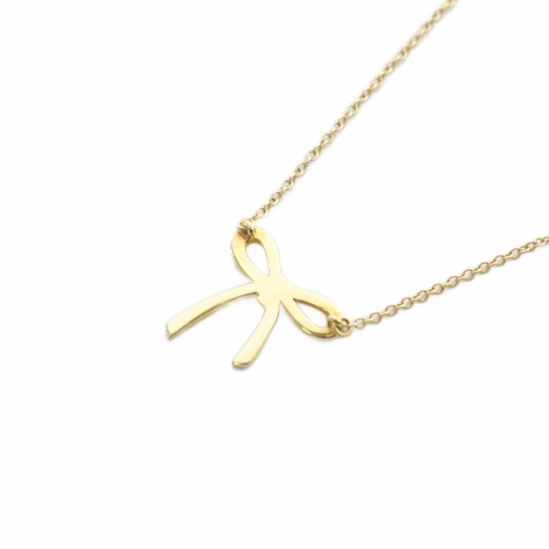 Tiffany & Co Tiffany & CO Ribbon Necklace Pendant 18K 750 Yellow Gold