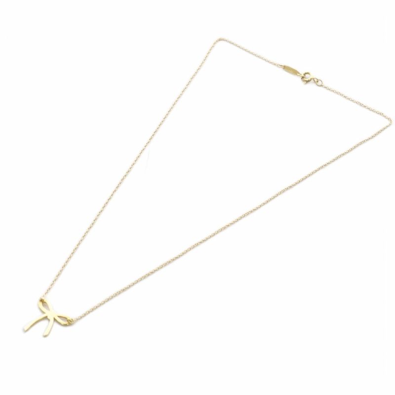 Tiffany & Co Tiffany & CO Ribbon Necklace Pendant 18K 750 Yellow Gold