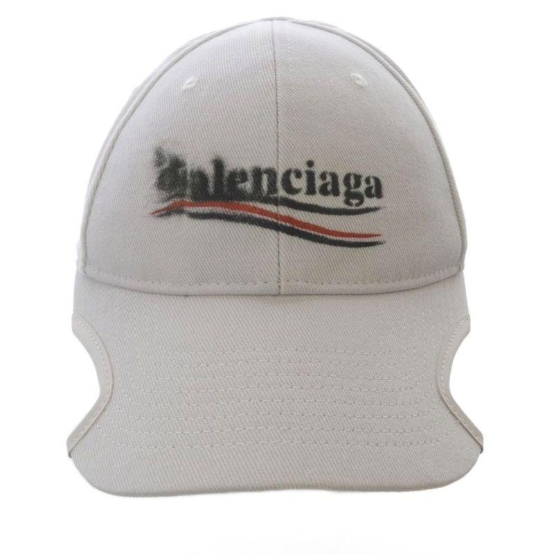 Balenciaga Political Stencil Hat Baseball Cap L 59cm (23.23in) White 788752