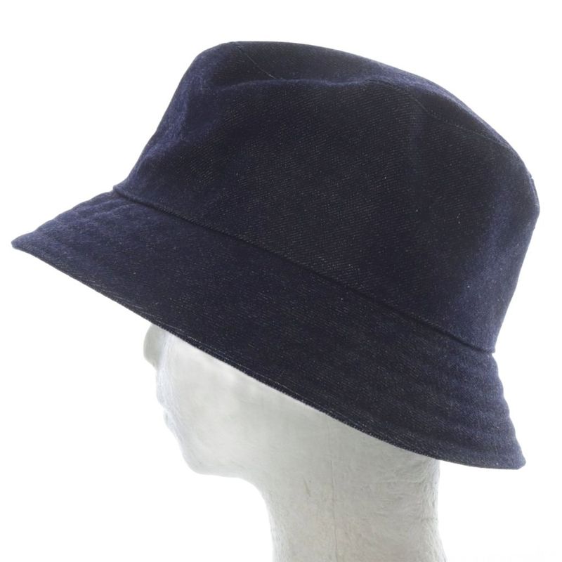 Hermes Helen Silky Denim Bucket Hat 57 Navy YO7 - OH
