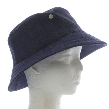 Hermes Helen Silky Denim Bucket Hat 57 Navy YO7 - OH