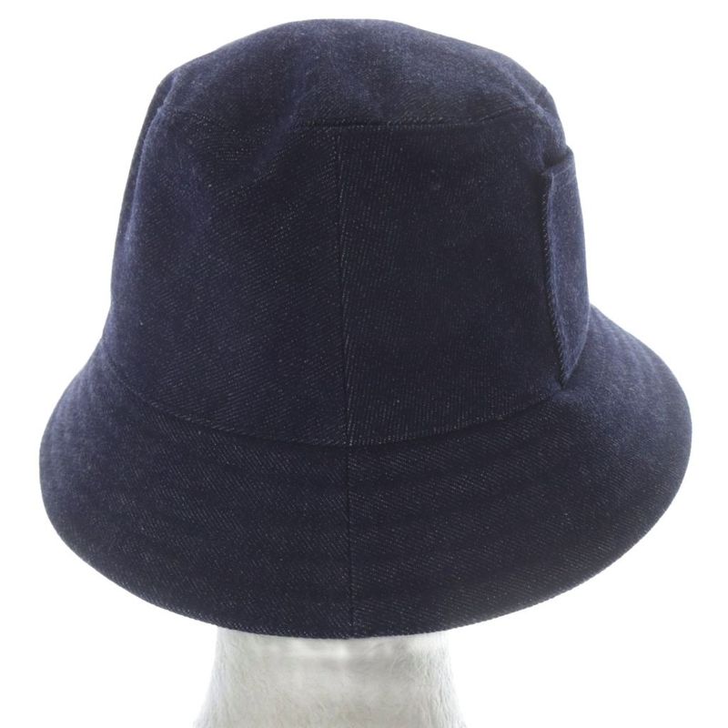 Hermes Helen Silky Denim Bucket Hat 57 Navy YO7 - OH