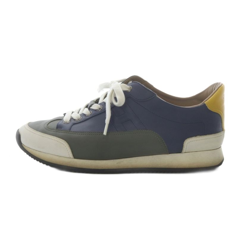 Hermes Trail Sneakers 41 Khaki Navy Blue Navy Blue