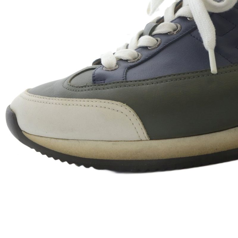 Hermes Trail Sneakers 41 Khaki Navy Blue Navy Blue