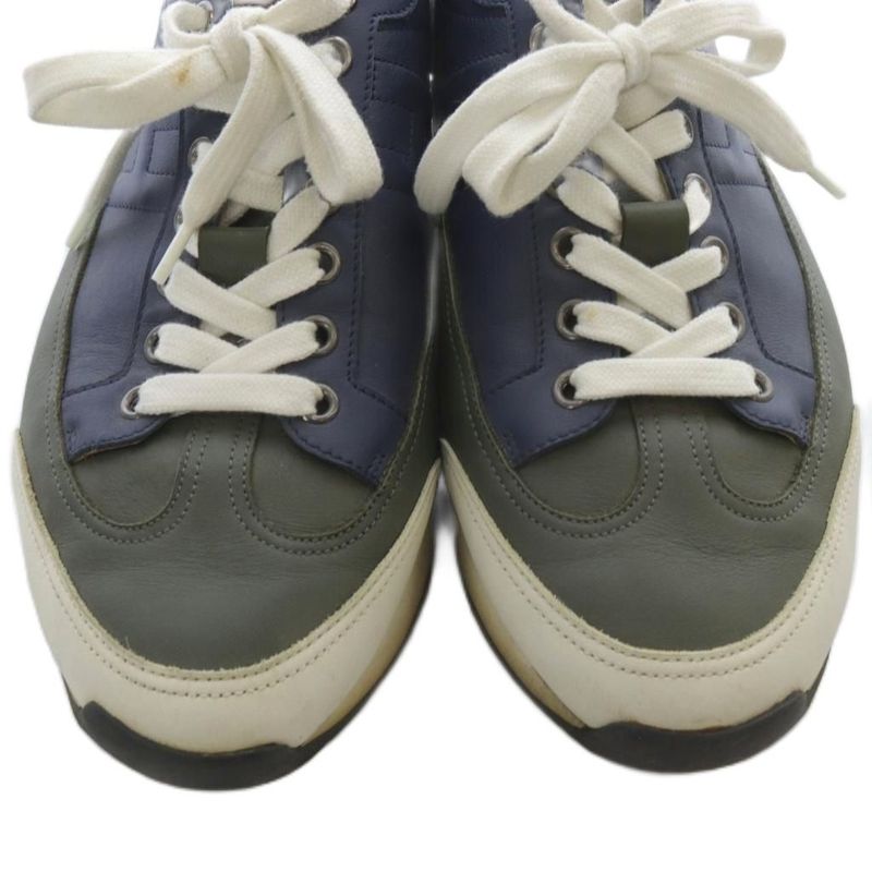 Hermes Trail Sneakers 41 Khaki Navy Blue Navy Blue