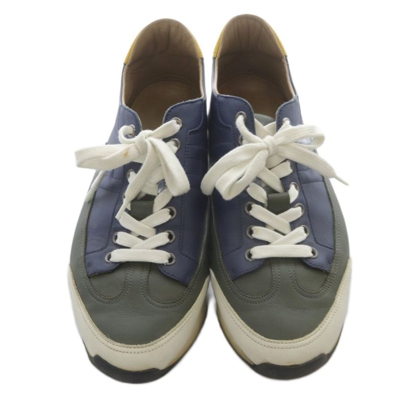Hermes Trail Sneakers 41 Khaki Navy Blue Navy Blue