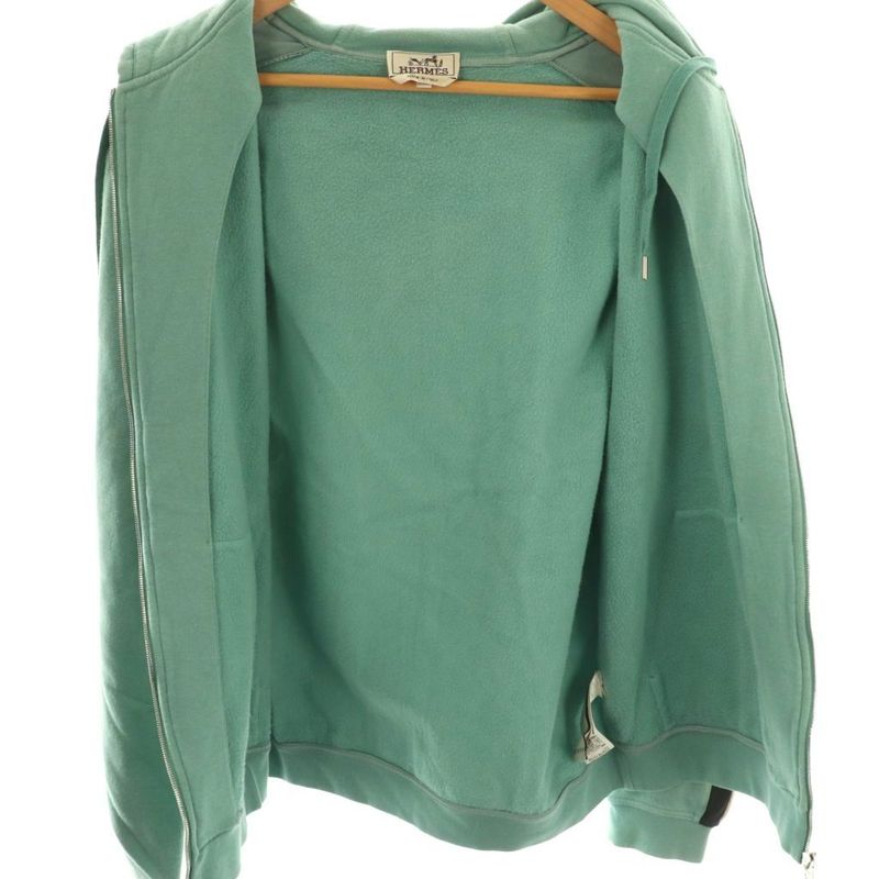 Hermes Run H Zip Hoodie Hood Lined XL Mint Green Black White 21-5740 DO - OS