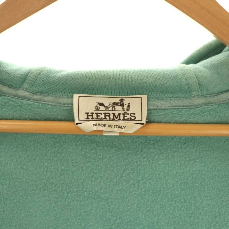 Hermes Run H Zip Hoodie Hood Lined XL Mint Green Black White 21-5740 DO - OS