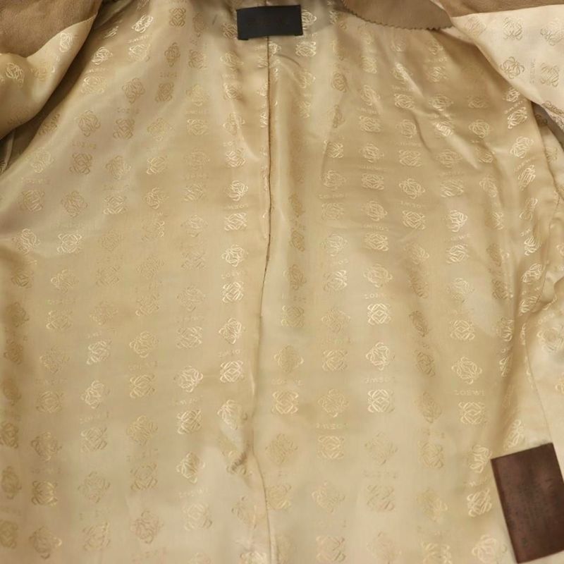 Loewe Lamb Leather Suede Jacket Tailored Jacket 42 Beige DF - OS
