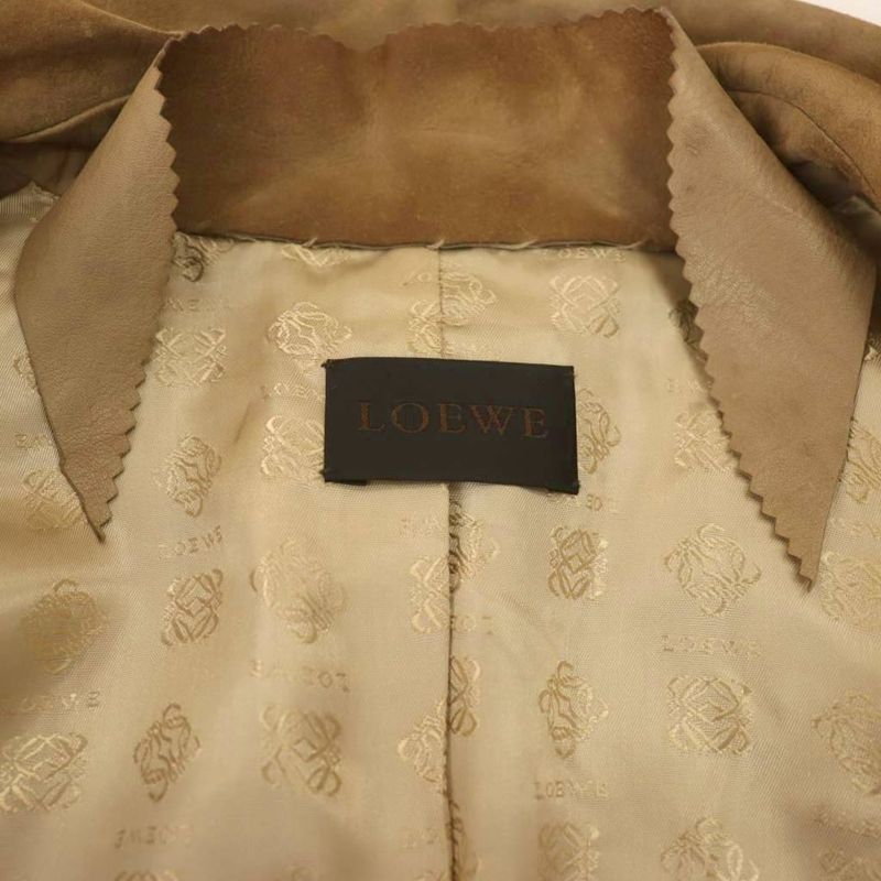 Loewe Lamb Leather Suede Jacket Tailored Jacket 42 Beige DF - OS