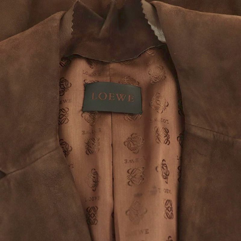 Loewe Lamb Leather Suede Jacket Tailored Fully Lined Brown CX - OS