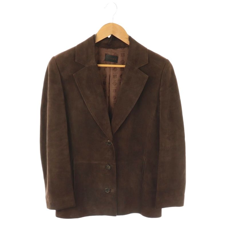Loewe Lamb Leather Suede Jacket Tailored Fully Lined Brown CX - OS