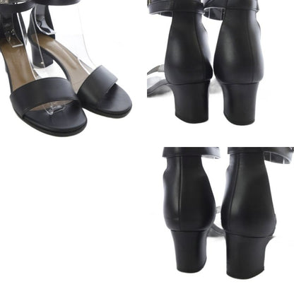 Hermes Manege Kelly Hardware Leather Strap Heel Sandals 36 Black 161129z YO4