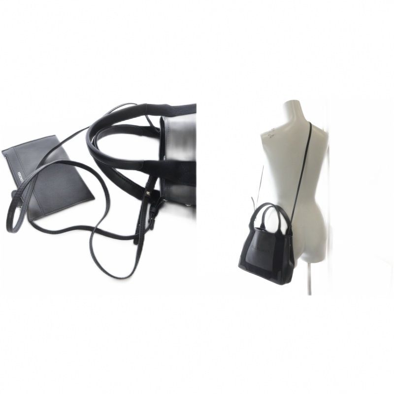 Balenciaga Navy Cabas Snavy XS Cabas Perforated Logo 2way Tote Bag Shoulder Bag