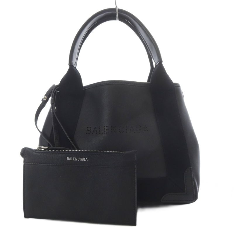 Balenciaga Navy Cabas Snavy XS Cabas Perforated Logo 2way Tote Bag Shoulder Bag