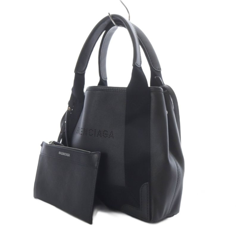 Balenciaga Navy Cabas Snavy XS Cabas Perforated Logo 2way Tote Bag Shoulder Bag